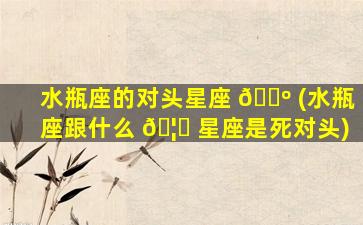水瓶座的对头星座 🐺 (水瓶座跟什么 🦊 星座是死对头)